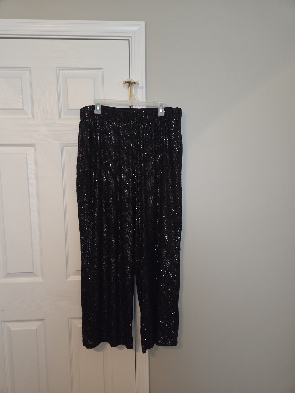 Maurices Black Sequin Wide-Leg Dress Pants